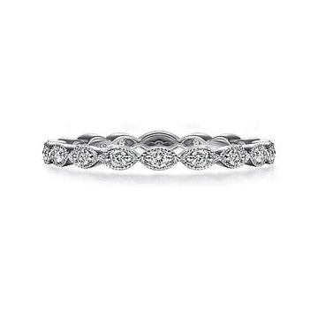 Gabriel & Co. White Gold Marquise Station Diamond Stackable Ring - Skeie's Jewelers