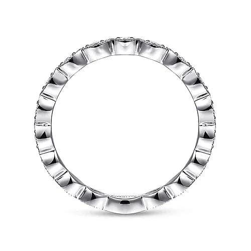 Gabriel & Co. White Gold Marquise Station Diamond Stackable Ring - Skeie's Jewelers