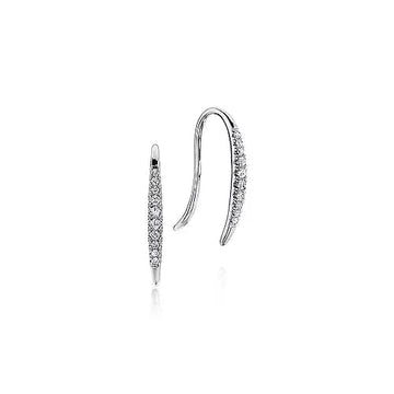 Gabriel & Co. White Gold Tapered Diamond Fish Wire Earrings - Skeie's Jewelers