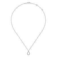 Gabriel & Co. White Gold Teardrop Diamond Pendant Necklace - Skeie's Jewelers