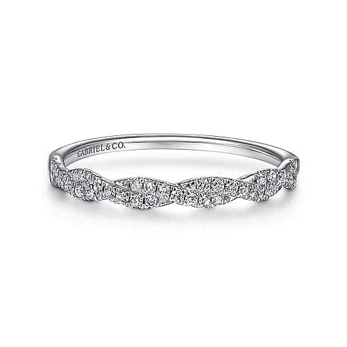 Gabriel & Co. White Gold Twisted Diamond Band Ring - Skeie's Jewelers