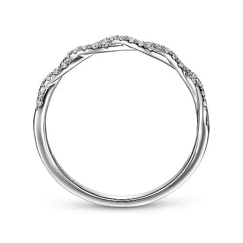 Gabriel & Co. White Gold Twisted Diamond Band Ring - Skeie's Jewelers