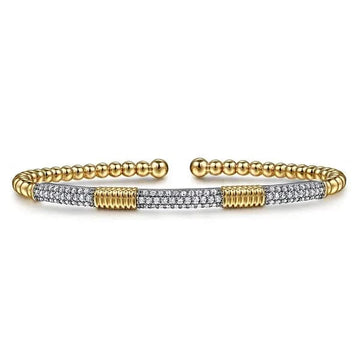 Gabriel & Co. Bujukan Beads and Diamond Station Split Bangle Bracelet