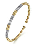 Gabriel & Co. Bujukan Beads and Diamond Station Split Bangle Bracelet - Skeie's Jewelers