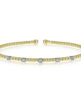 Gabriel & Co. White-Yellow Gold Bujukan Diamond Stations Bangle - Skeie's Jewelers