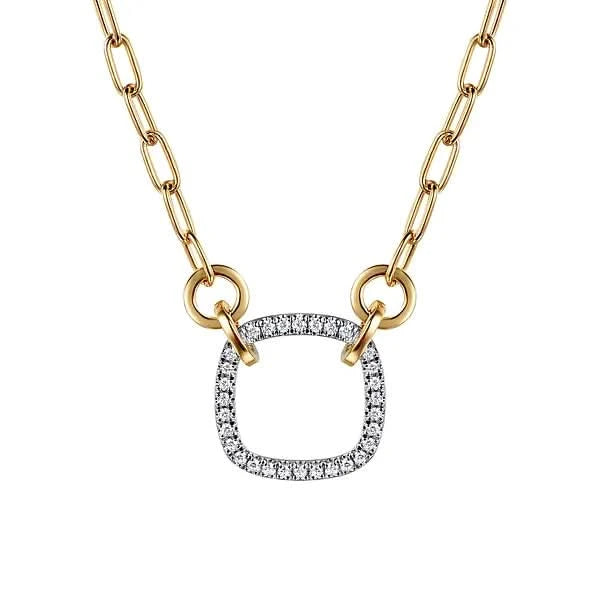 Gabriel & Co. Diamond Hollow Paperclip Chain Necklace - Skeie's Jewelers