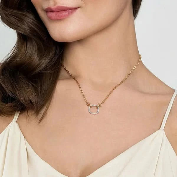 Gabriel & Co. Diamond Hollow Paperclip Chain Necklace - Skeie's Jewelers