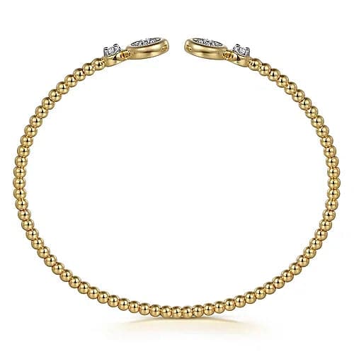 Gabriel & Co. White and Yellow Gold Diamond Bujukan Bangle - Skeie's Jewelers