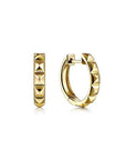 Gabriel & Co. Yellow Gold Grommet Pattern Huggie Earrings - Skeie's Jewelers