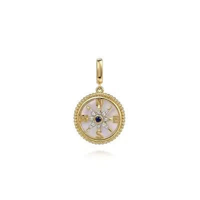 Gabriel & Co. Bujukan Diamond and Mother of Pearl Medallion Pendant - Skeie's Jewelers