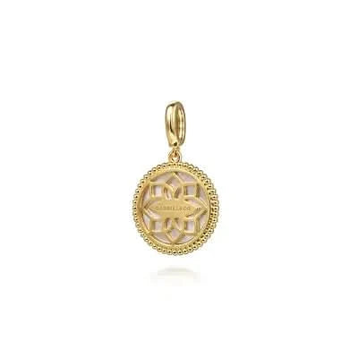 Gabriel & Co. Bujukan Diamond and Mother of Pearl Medallion Pendant - Skeie's Jewelers