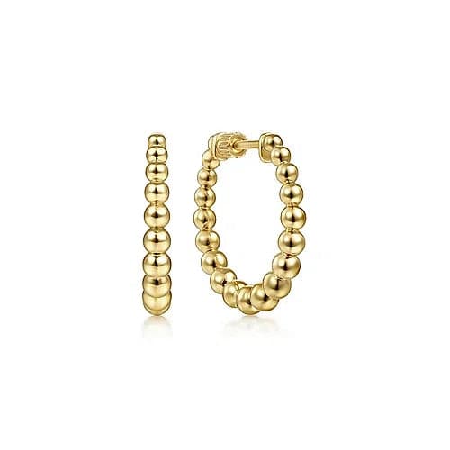 Gabriel & Co. Yellow Gold Bujukan Classic Hoop Earrings - Skeie's Jewelers