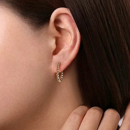 Gabriel & Co. Yellow Gold Bujukan Classic Hoop Earrings - Skeie's Jewelers