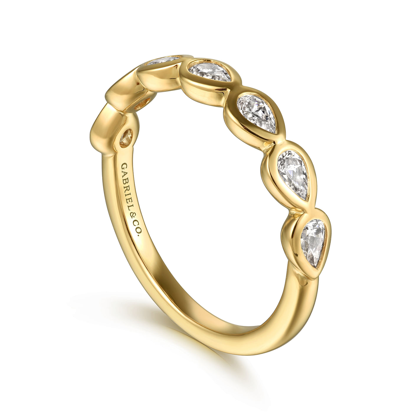 Pear-Cut 7 Stone Bezel-Set Diamond Band - Skeie's Jewelers