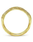 Gabriel & Co. Yellow Gold Brushed Textured Stackable Ring - Skeie's Jewelers