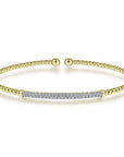 Gabriel & Co. Yellow Gold Bujukan Diamond Bar Split Bangle - Skeie's Jewelers