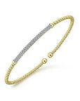 Gabriel & Co. Yellow Gold Bujukan Diamond Bar Split Bangle - Skeie's Jewelers