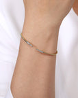 modeled yellow gold bujukan diamond spike bracelet