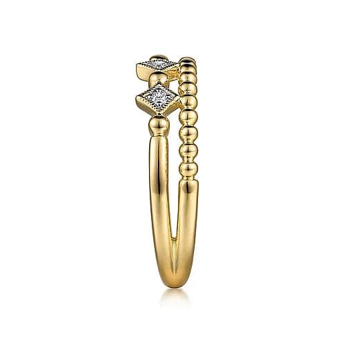 Gabriel & Co. Yellow Gold Bujukan Stackable Diamond Ring - Skeie's Jewelers