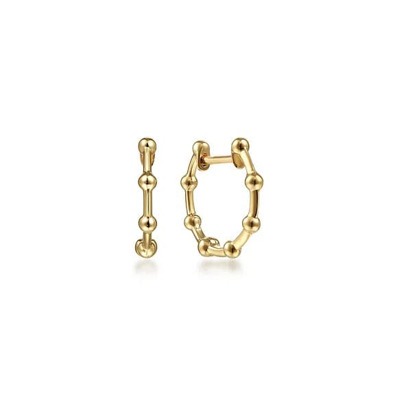 Gabriel & Co. Yellow Gold Bujukan Station Huggie Earrings - Skeie's Jewelers