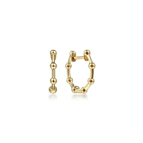 Gabriel & Co. Yellow Gold Bujukan Station Huggie Earrings