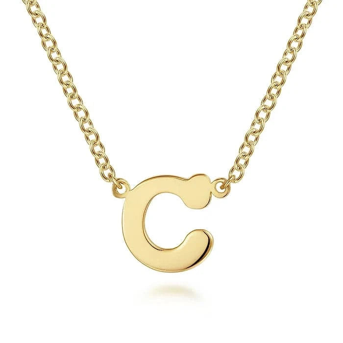 Gabriel & Co. Yellow Gold Initial Necklace - Skeie's Jewelers