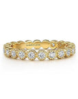 Gabriel & Co. Yellow Gold Diamond Bezel Setting Eternity Stackable Ladies Ring - Skeie's Jewelers
