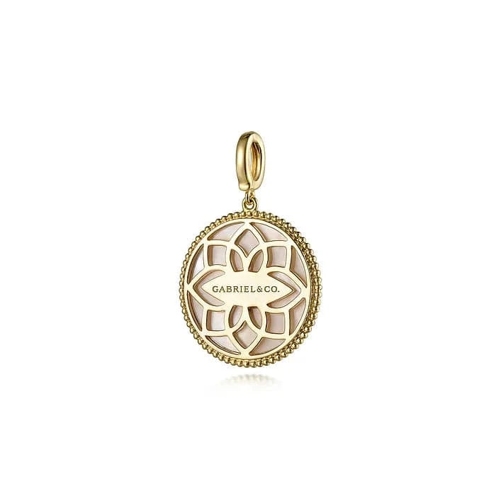 Gabriel & Co. Diamond Blue Sapphire Compass Medallion Pendant - Skeie's Jewelers