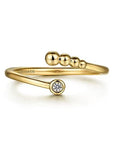 Gabriel & Co. Yellow Gold Diamond Bujukan Bypass Open Ring - Skeie's Jewelers