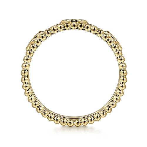 Gabriel & Co. Yellow Gold Diamond Bujukan Marquis Shape Easy Stackable Ring - Skeie's Jewelers
