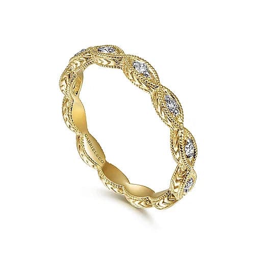 Gabriel & Co. Yellow Gold Diamond Bujukan Marquise Station Ring - Skeie's Jewelers