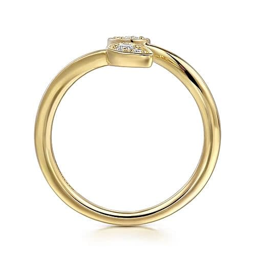 Gabriel & Co. Yellow Gold Diamond By-pass Ladies Ring - Skeie's Jewelers