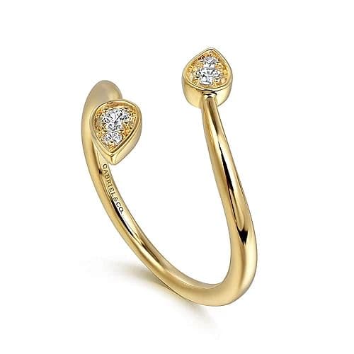Gabriel & Co. Yellow Gold Diamond By-pass Ladies Ring - Skeie's Jewelers