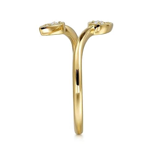 Gabriel & Co. Yellow Gold Diamond By-pass Ladies Ring - Skeie's Jewelers