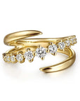 Gabriel & Co 14K Yellow Gold Diamond Bypass Ring - Skeie's Jewelers