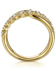Gabriel & Co 14K Yellow Gold Diamond Bypass Ring - Skeie's Jewelers