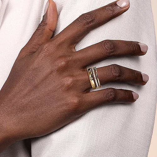 Gabriel & Co. Yellow Gold Diamond Easy Stackable Ladies Ring - Skeie's Jewelers