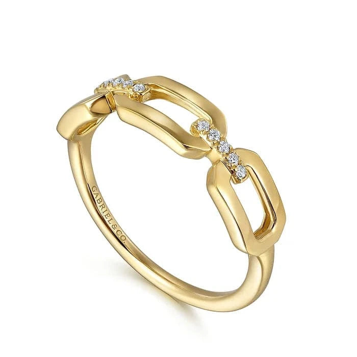 Gabriel & Co. Diamond Link Chain Ladies Ring