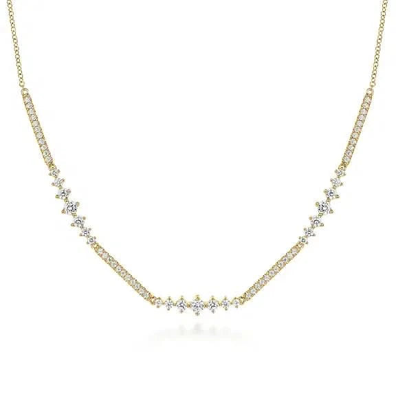 Gabriel & Co Modern Diamond Line Station Necklace - Skeie's Jewelers