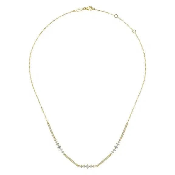 Gabriel & Co Modern Diamond Line Station Necklace - Skeie's Jewelers