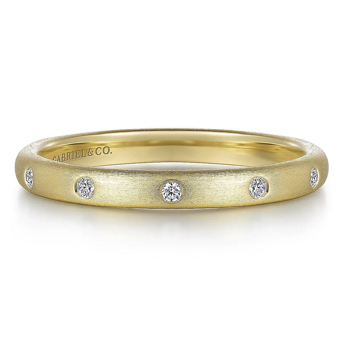 Gabriel & Co. Yellow Gold Diamond Stackable Ladies Ring - Skeie's Jewelers