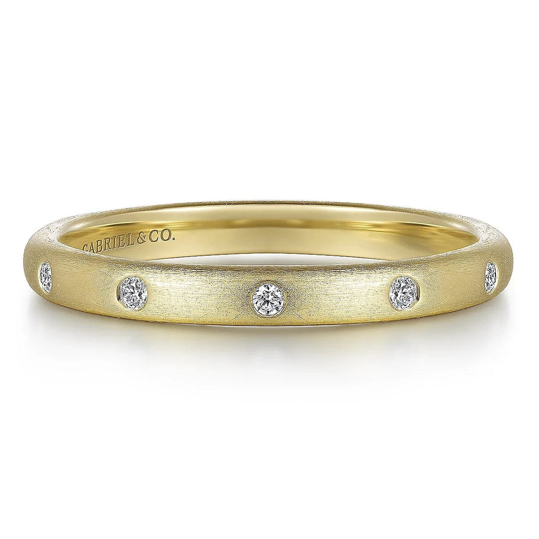 Gabriel & Co. Yellow Gold Diamond Stackable Ladies Ring