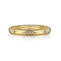 Gabriel & Co. Yellow Gold Diamond Stackable Ladies Ring - Skeie's Jewelers