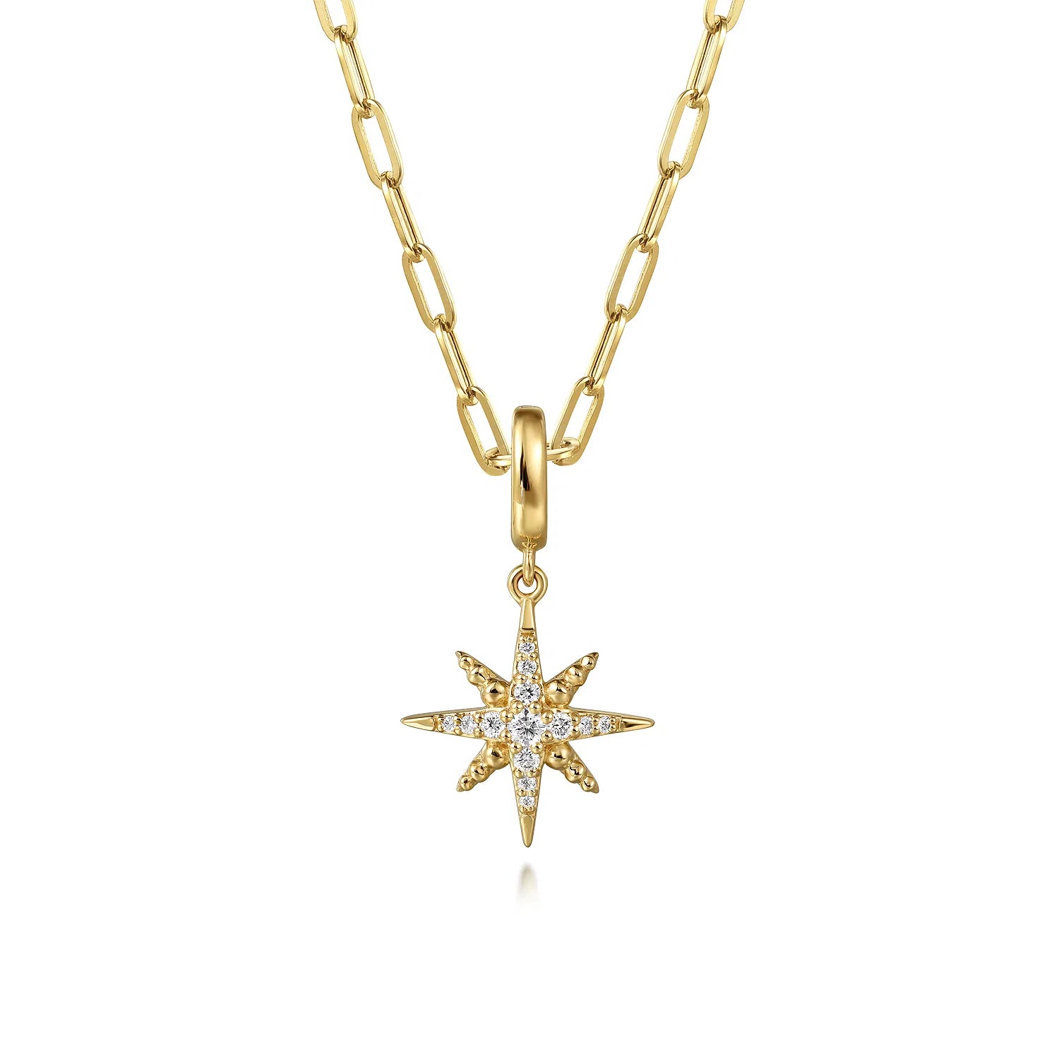 Gabriel & Co. 14k Yellow Gold Diamond Star Pendant - Skeie's Jewelers