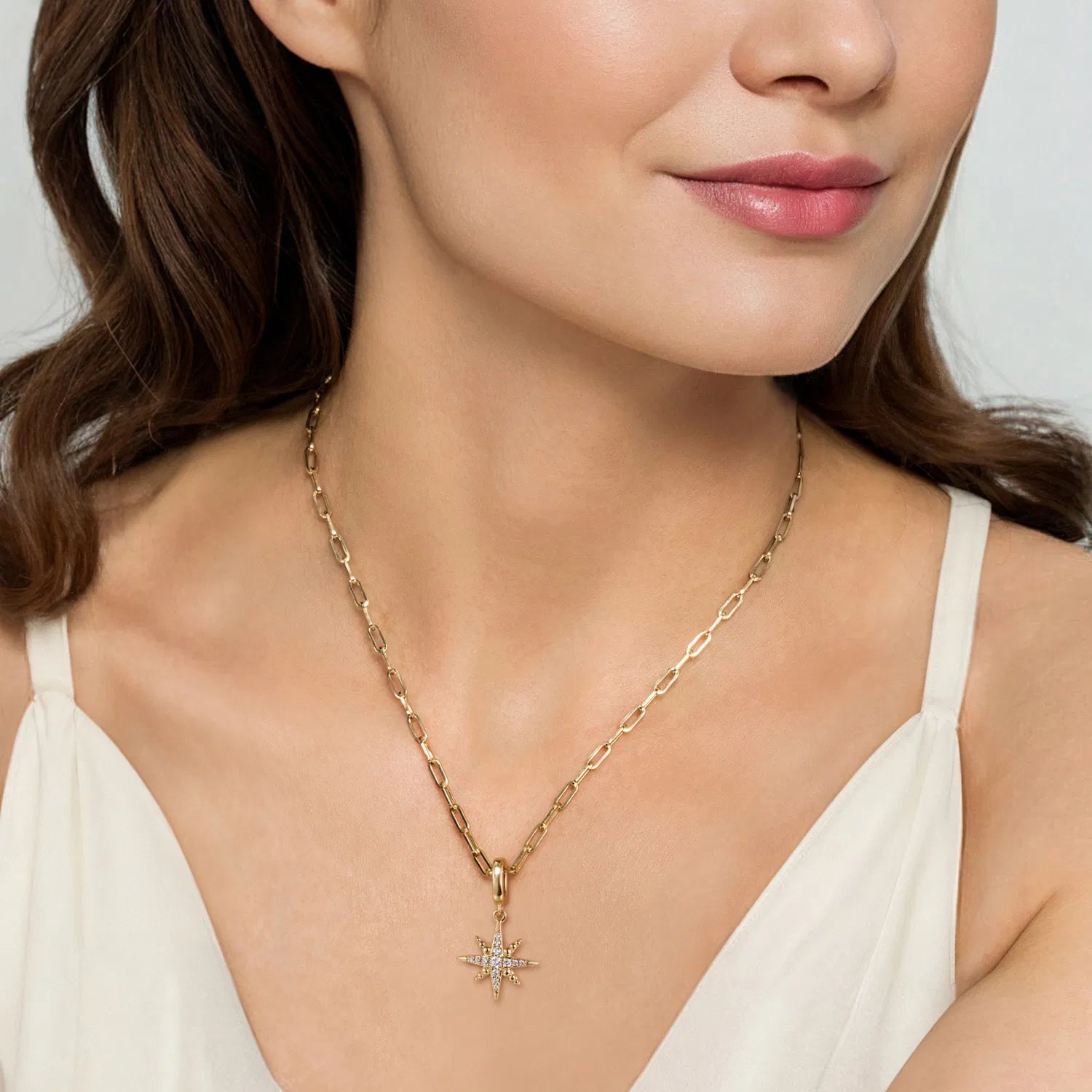 Gabriel & Co. 14k Yellow Gold Diamond Star Pendant - Skeie's Jewelers