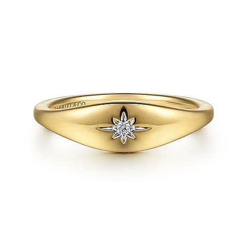Gabriel & Co. Yellow Gold Diamond Starburst Ring - Skeie's Jewelers