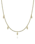 Gabriel & Co. Yellow Gold Diamond Station Kite Droplet Necklace - Skeie's Jewelers