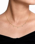 Gabriel & Co. Yellow Gold Diamond Station Kite Droplet Necklace - Skeie's Jewelers