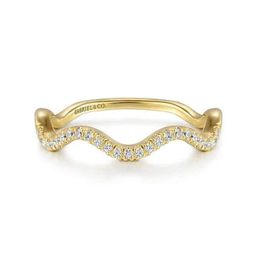 Gabriel & Co. Diamond Wave Stackable Ladies Ring