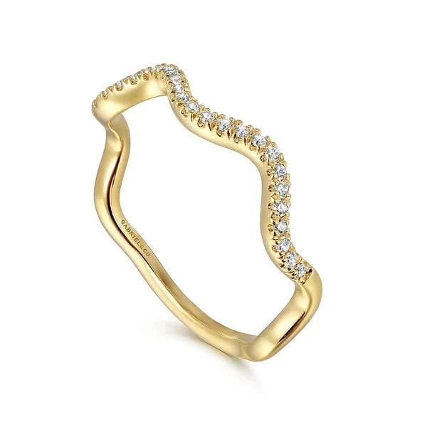 Gabriel & Co. Diamond Wave Stackable Ladies Ring